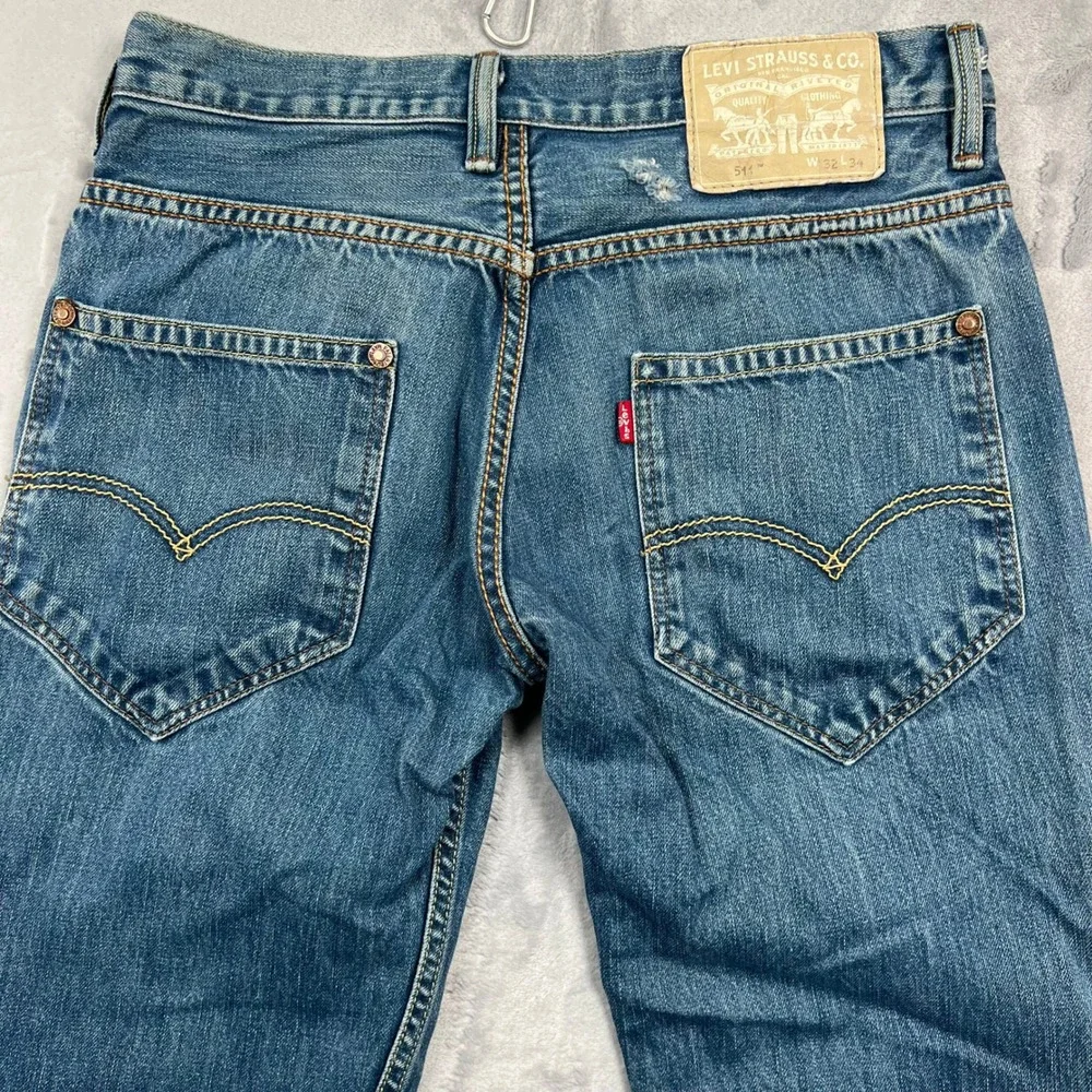 Levi's 511 Slim Fit Jeans Mens 30x31 Blue Medium Wash Denim Distressed